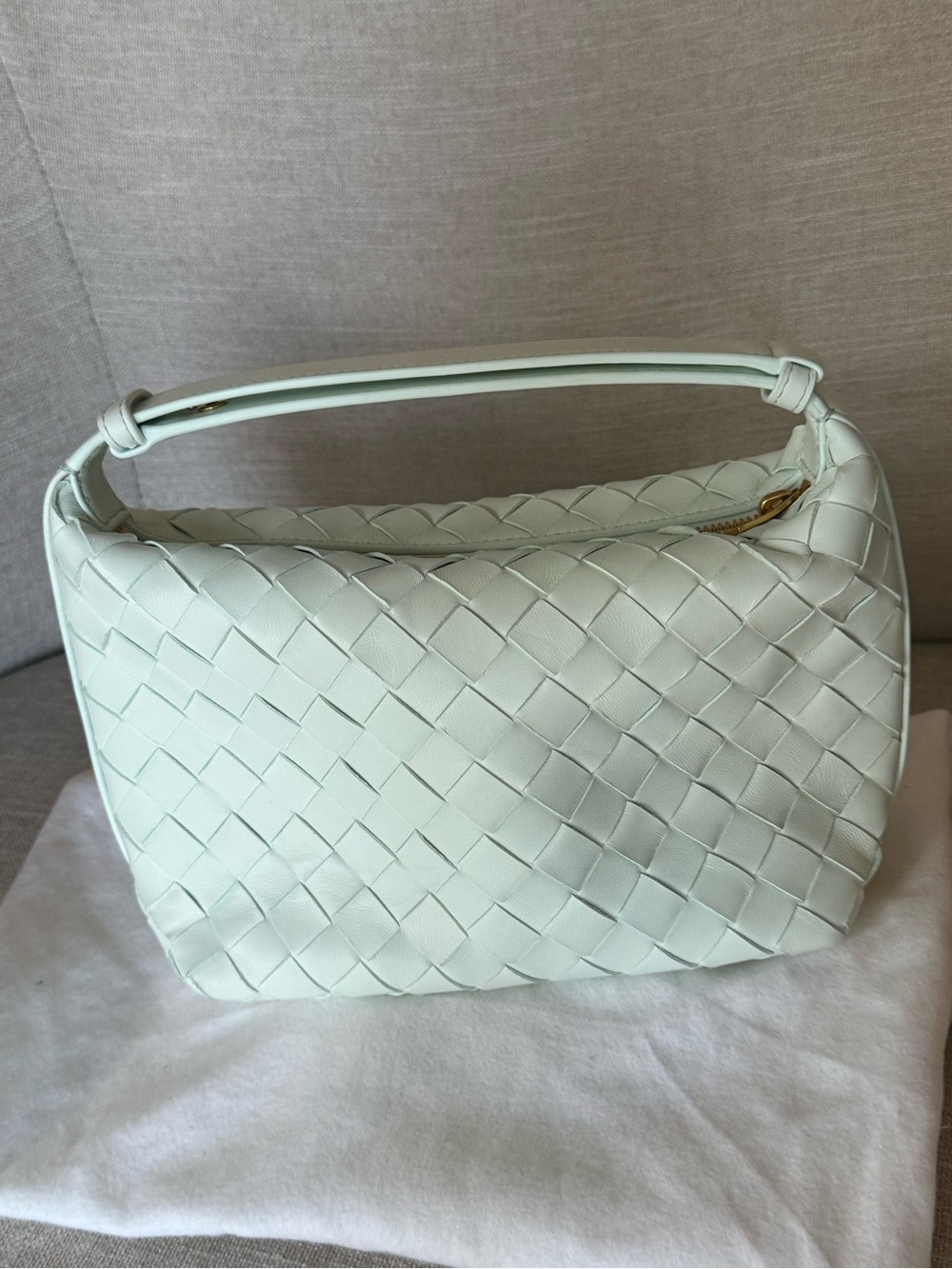 Bottega Veneta Wallace Intrecciato Nappa Woven Bag in Light Mint Blue Green - Picture 3 of 9